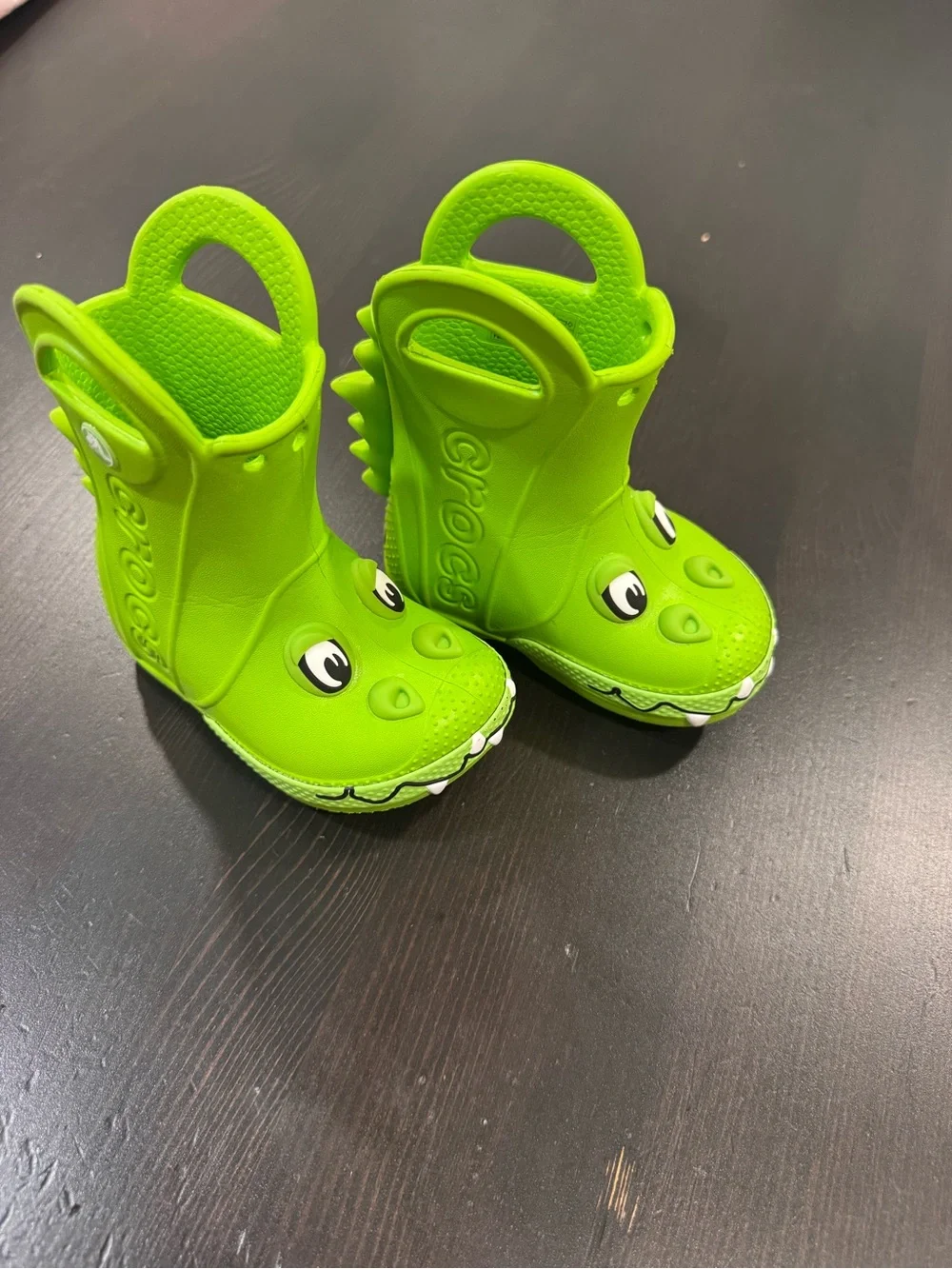 CROCS Green Croc-Theme Toddler Rain Boots